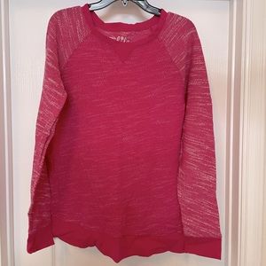 Made For Life 100% cotton long sleeve crew neck sweatshirt size Large in magenta